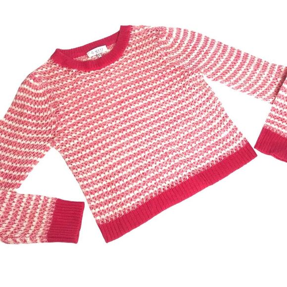 Wayf Striped Sweater Pink White Size Medium - Picture 2 of 10